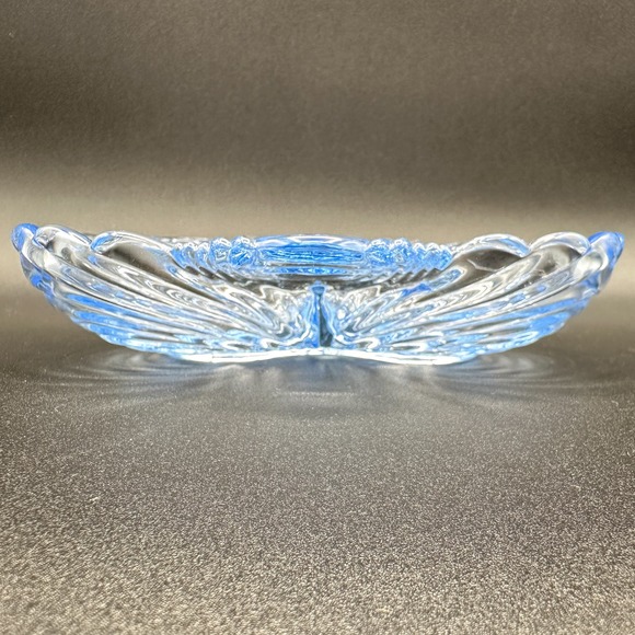 Cambridge Glass Caprice Moonlight Blue Divided Relish Dish Vintage - Picture 8 of 13